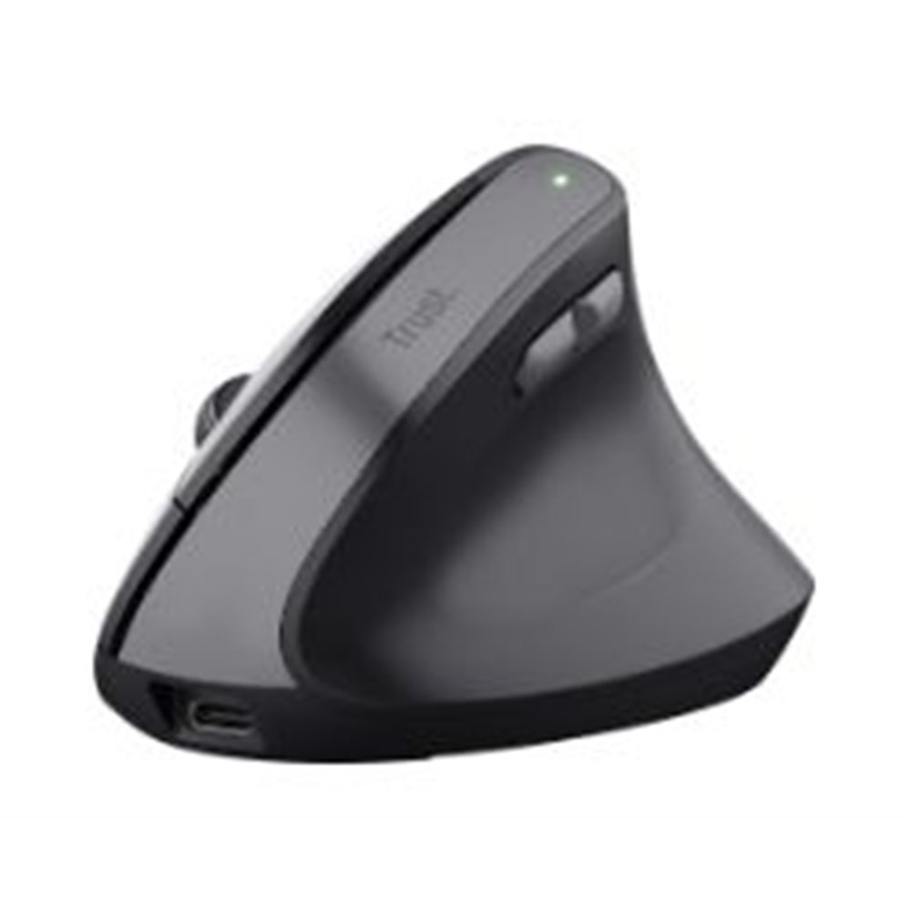 ratón vertical trust bayo ii óptico rf negro (25145)