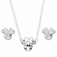 set colgante + pendientes minnie disney plata