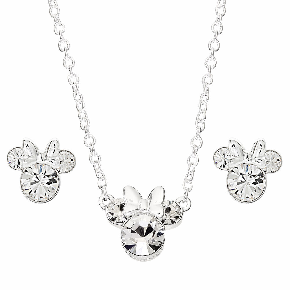 set colgante + pendientes minnie disney plata