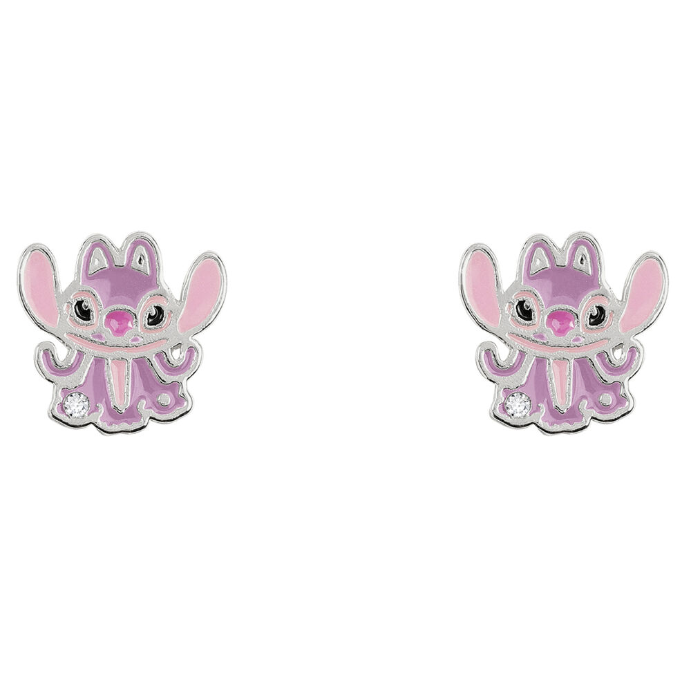 pendientes angel stitch disney plata