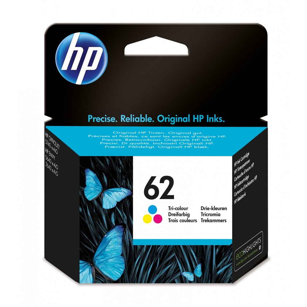 hp cartucho de tinta original 62 tricolor