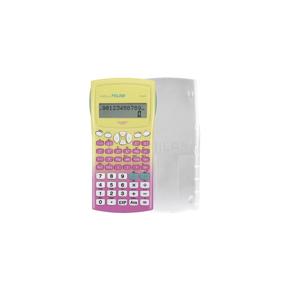 milan 159110snpbl calculadora escritorio calculadora básica rosa, amarillo