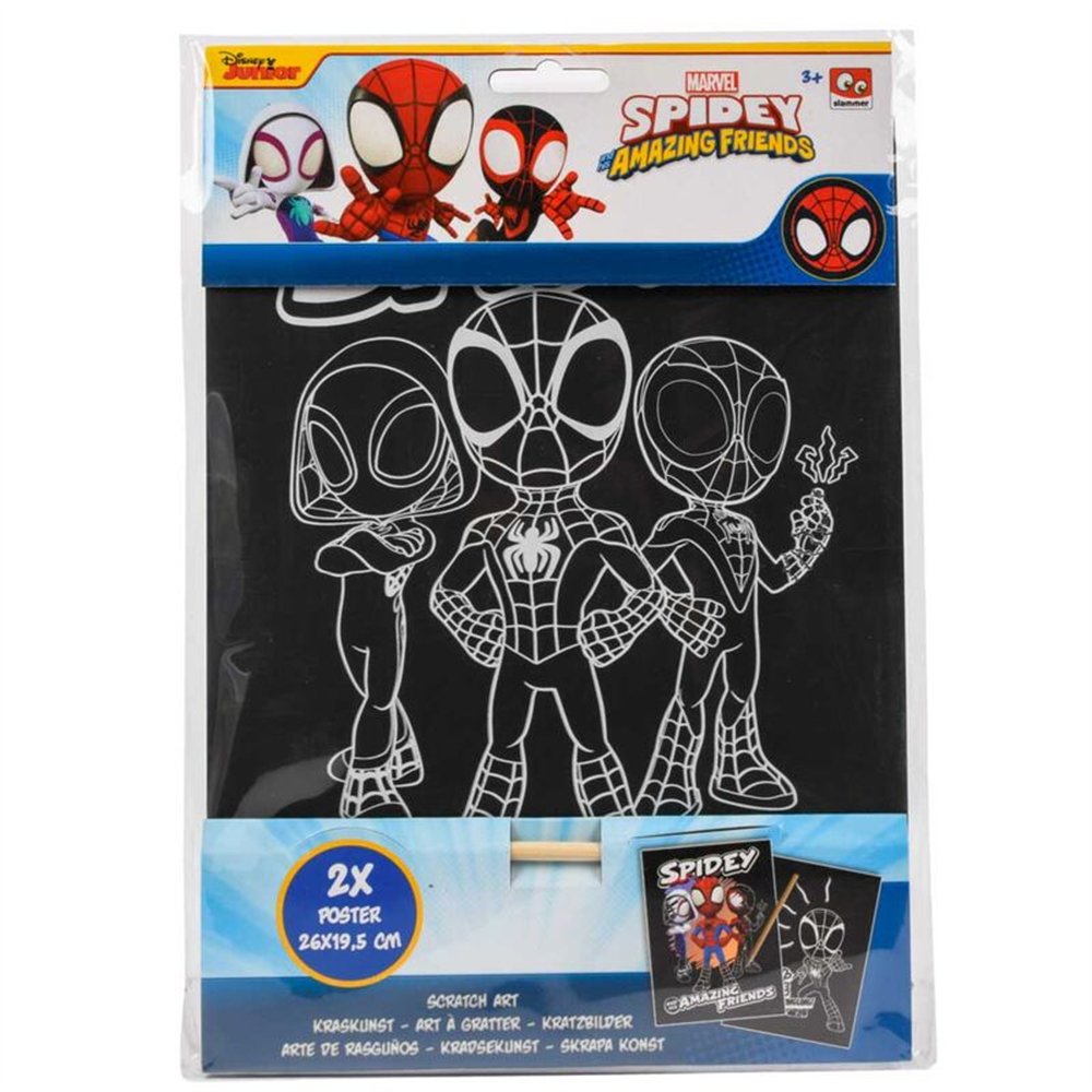set papeleria scratch art spiderman marvel