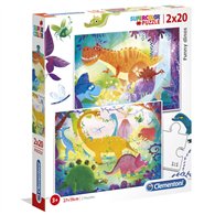 puzzle dinosaurios 2x20pzs