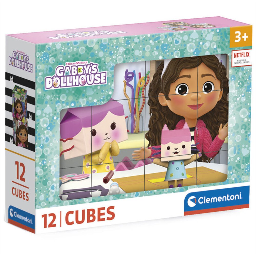 puzzle cubo la casa de muñecas de gabby 12pzs