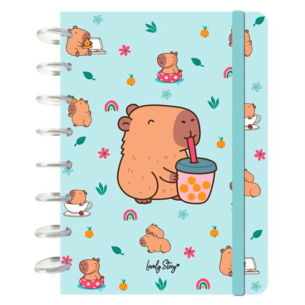 cuaderno a5 bubble tea capibara