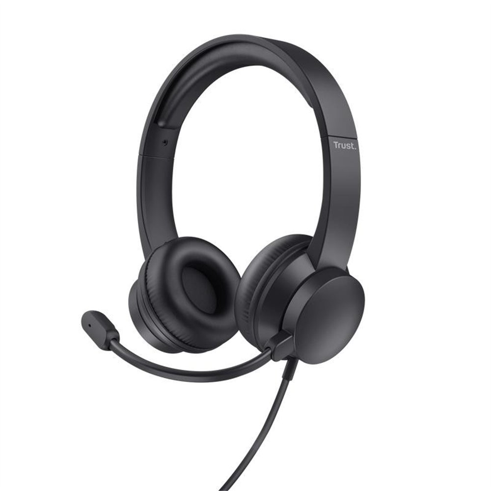 auriculares + microfono trust ayda headset pc usb black