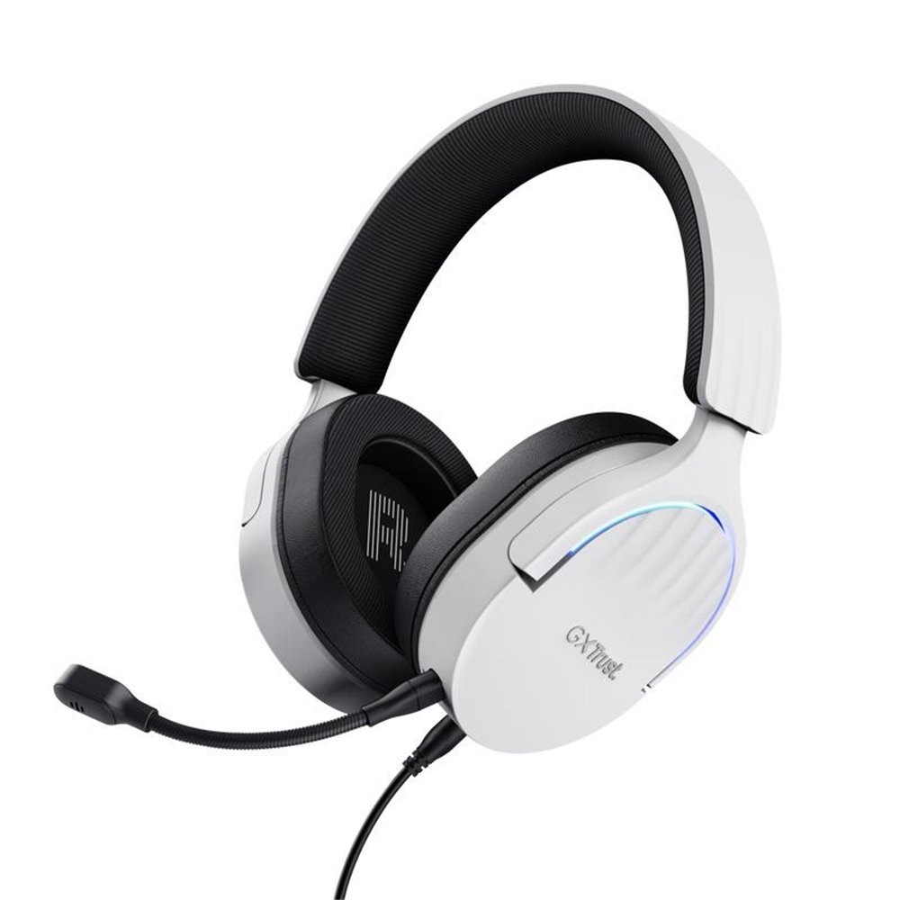 auriculares + microfono trust gaming rgb gxt 490w fayzo headset 7.1 white