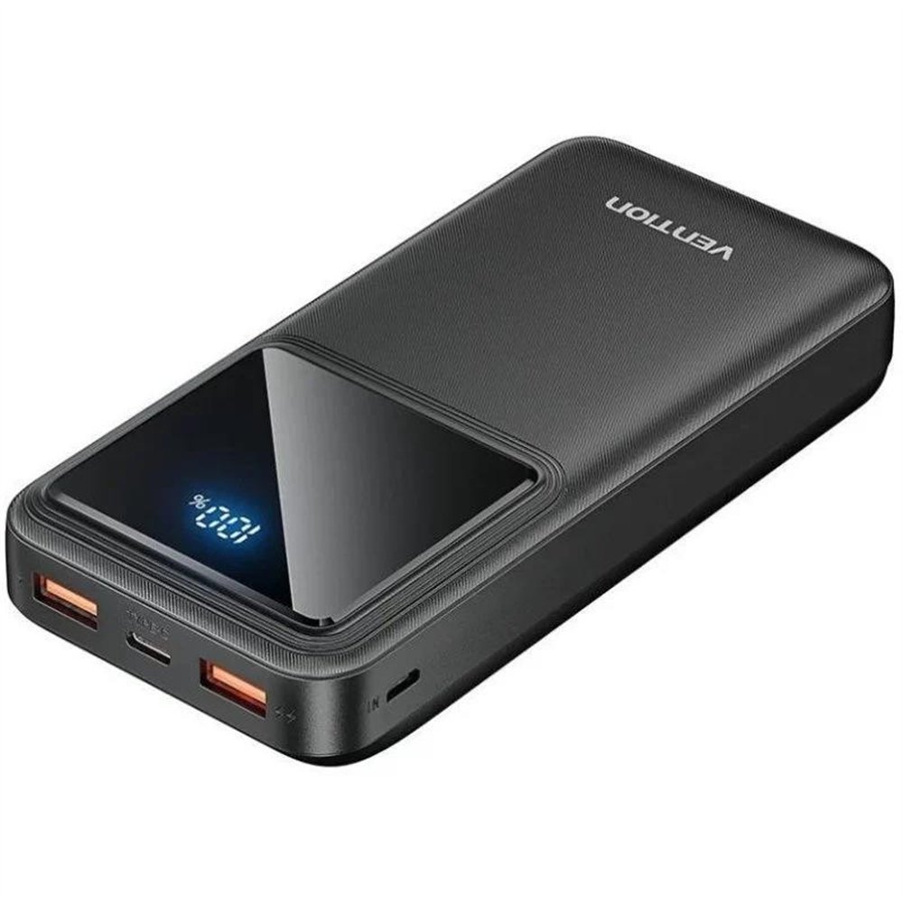 powerbank vention 4800mah 2xusb-c + lightning 22.5w usb-c plegable black
