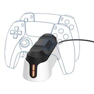 base de carga trust gxt 228 para 2 mandos ps5 rgb black/white
