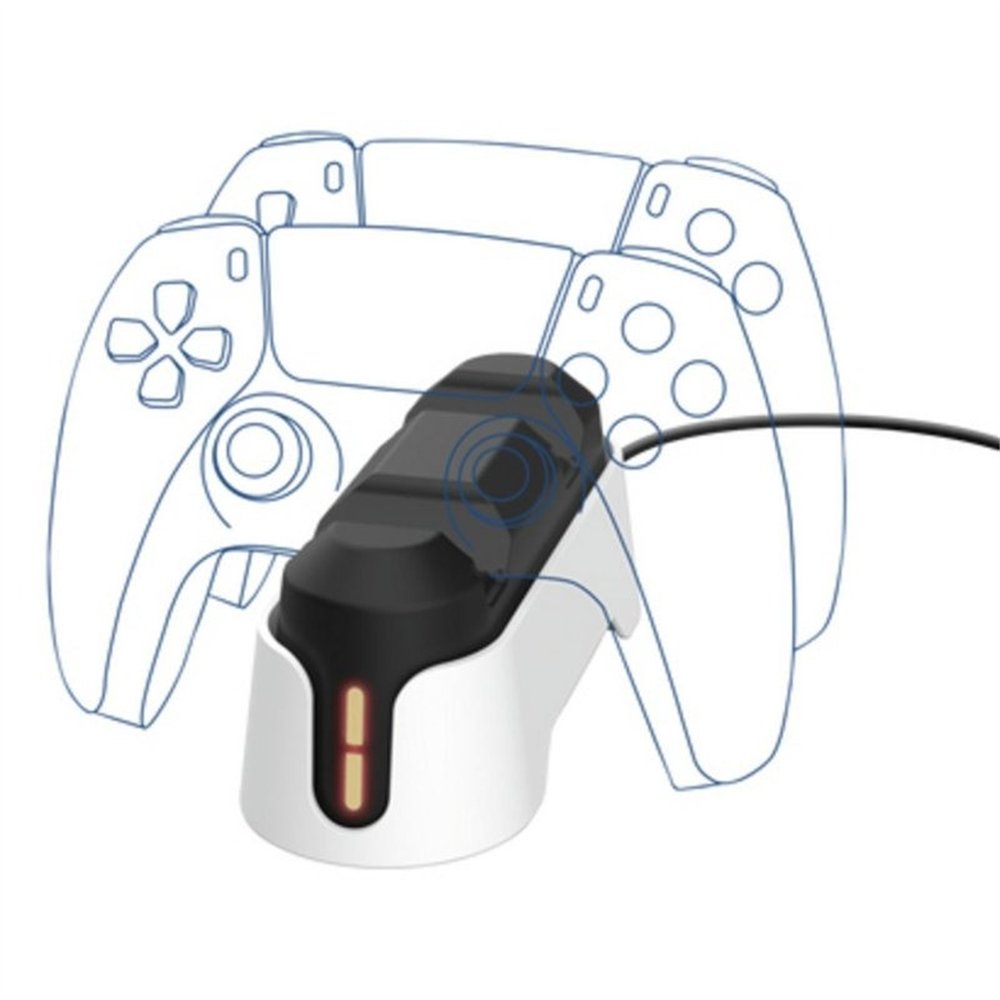 base de carga trust gxt 228 para 2 mandos ps5 rgb black/white