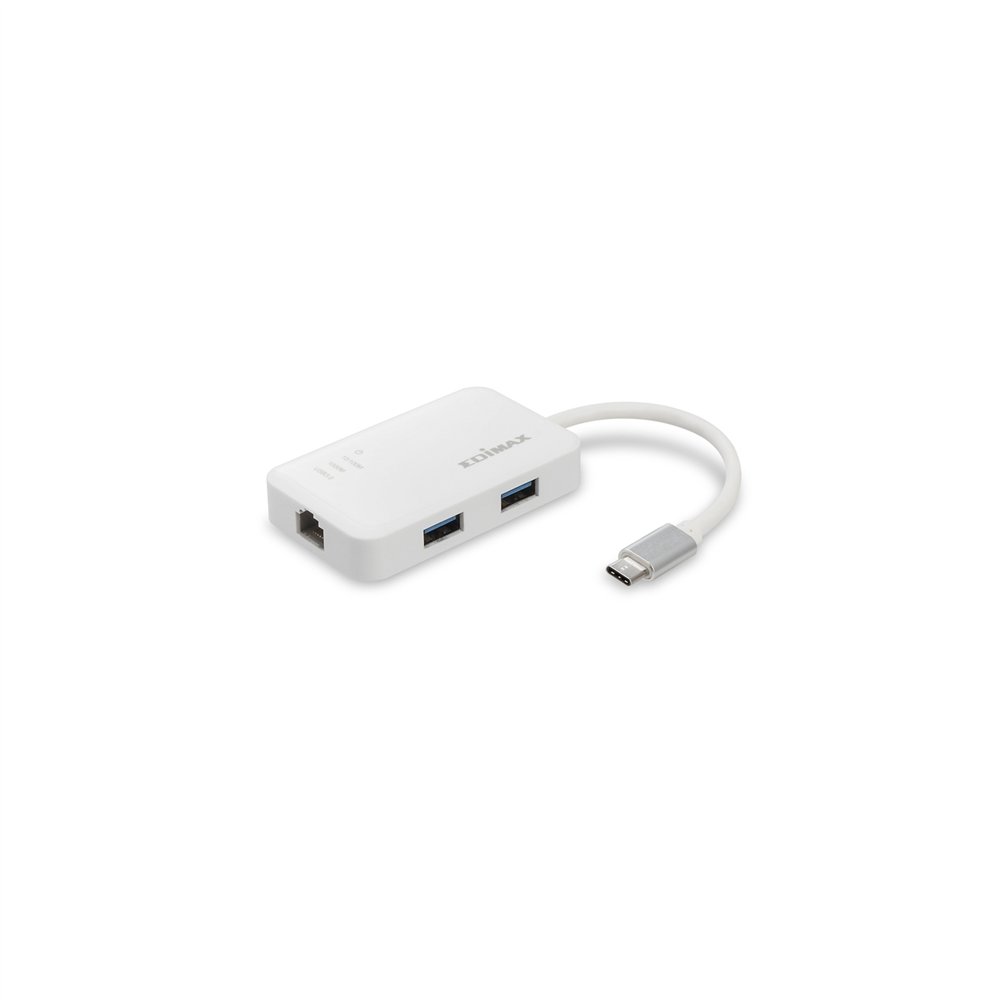 adaptador usb c m a 3 usb a h + ethernet rj45 h edimax blanco eu-4308