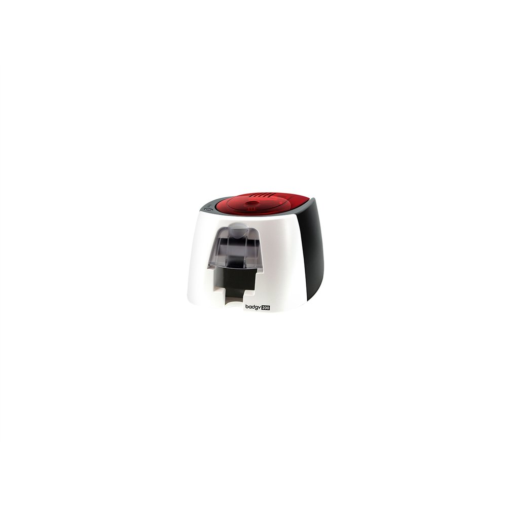 evolis badgy impresora de tarjeta plástica transferencia térmica color 260 x 300 dpi negro, rojo, blanco