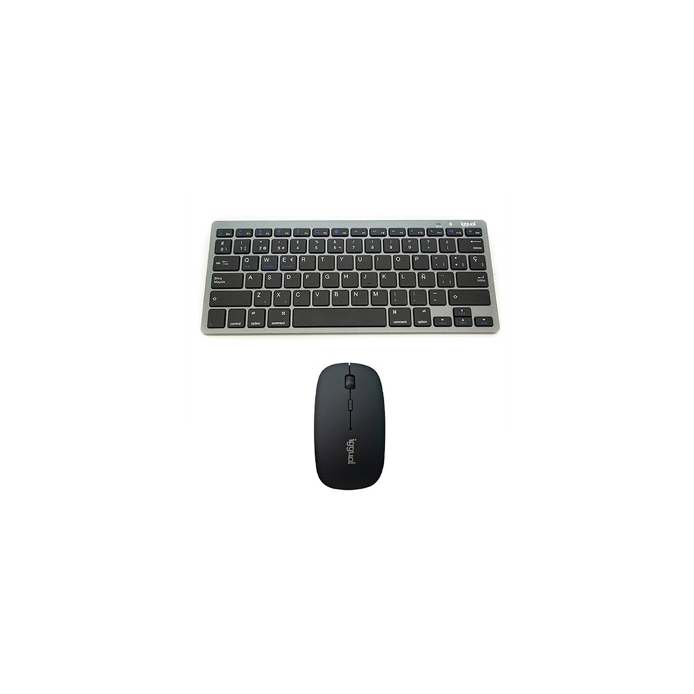 iggual igg316917+igg316771 teclado bluetooth qwerty gris