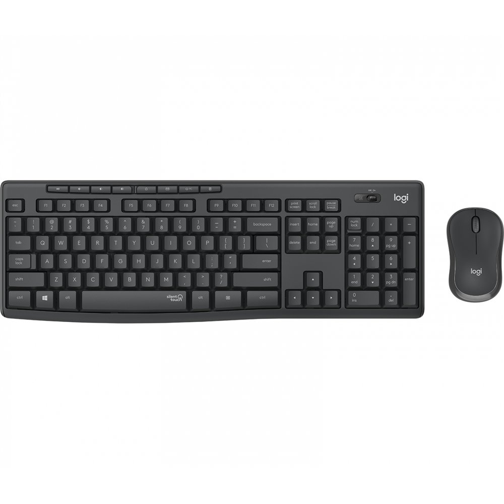 logitech mk295 silent wireless combo teclado rf inalámbrico portugués grafito