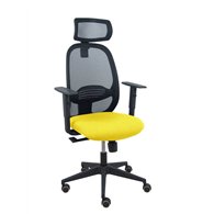 piqueras y crespo silla cilanco negra malla negra asiento bali amarillo brazo regulable cabecero regulable