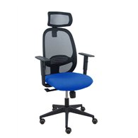 piqueras y crespo silla cilanco negra malla negra asiento bali azul brazo regulable cabecero regulable