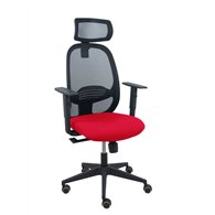 piqueras y crespo silla cilanco negra malla negra asiento bali rojo brazo regulable cabecero regulable