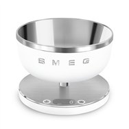 smeg ksc01whmww báscula de cocina acero inoxidable, blanco encimera alrededor báscula electrónica de cocina
