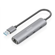 hub aisens usb-a a 3xusb-c/1xrj45 gris (asuc-4p037-gr)