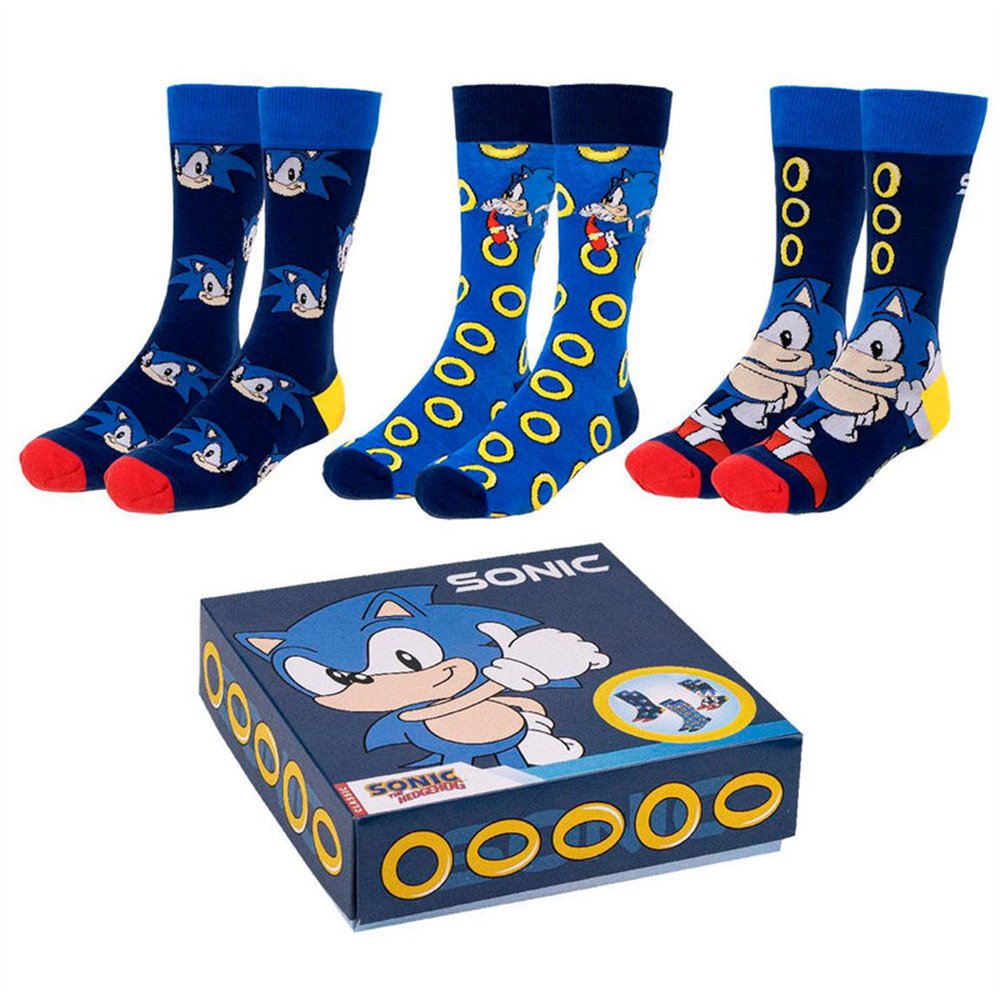 set 3 calcetines sonic the hedgehog adulto
