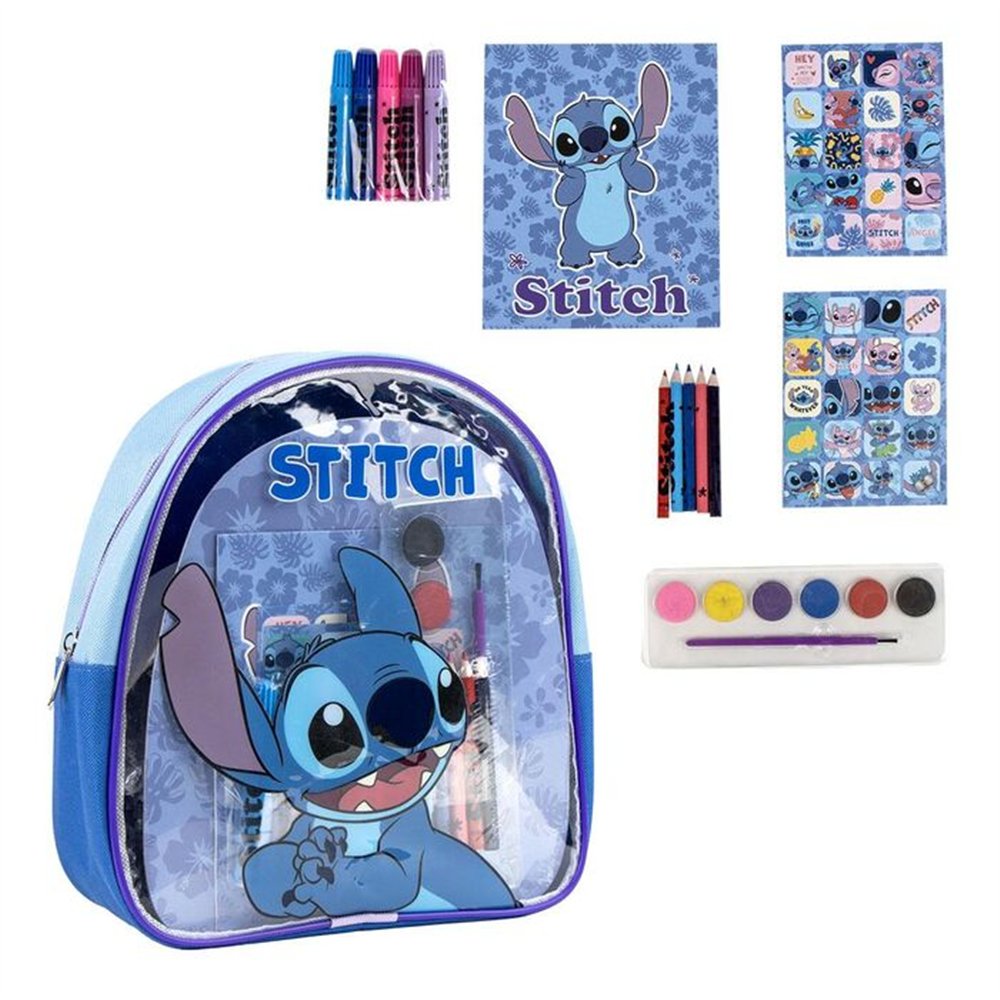 set papeleria mochila stitch disney