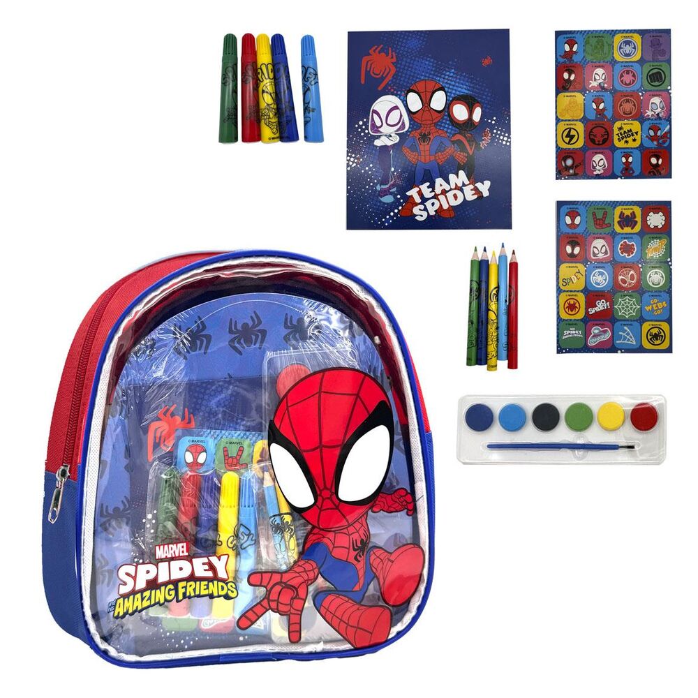 set papeleria mochila spidey marvel