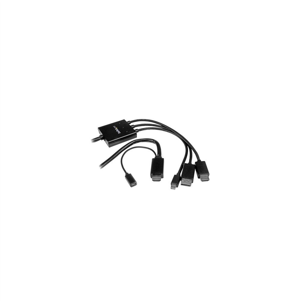 startech.com cable conversor hdmi, displayport o mini displayport a hdmi de 2m - adaptador dp y mini dp negro