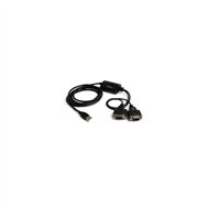 startech.com cable usb a 2 puertos serie serial rs232 db9 retención del puerto de asignación com - 2.13m negro