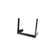 startech.com rack de sobremesa de 8u de 2 columnas - armario rack de servidores con marco abierto - negro