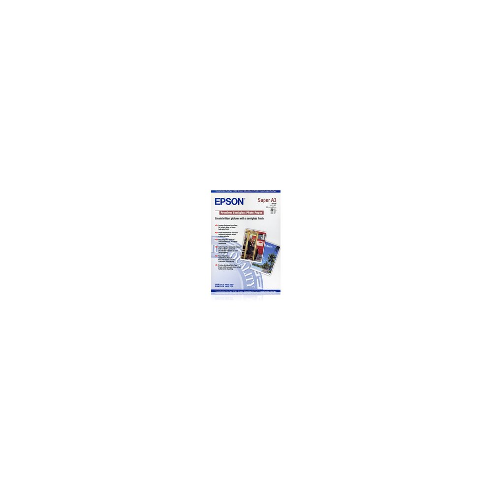 papel epson premium semigloss photo paper, din a3+, 250 g/m², 20 hojas c13s041328