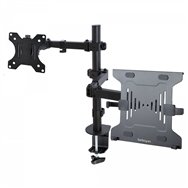 startech.com brazo soporte ajustable para monitor con bandeja vesa para un ordenador portátil de 4,5kg y una pantalla de hasta 3