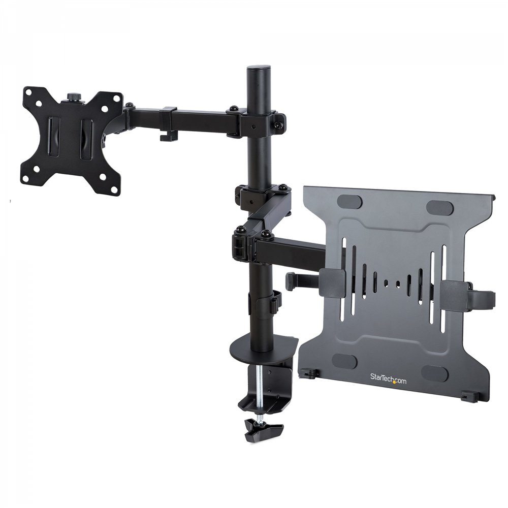 startech.com brazo soporte ajustable para monitor con bandeja vesa para un ordenador portátil de 4,5kg y una pantalla de hasta 3