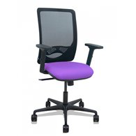 piqueras y crespo silla zulema sincro malla negra asiento bali lila brazos 2d ruedas 65mm