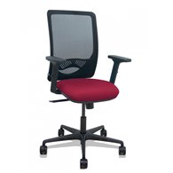 piqueras y crespo silla zulema sincro malla negra asiento bali granate brazos 2d ruedas 65mm