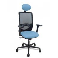 piqueras y crespo silla zulema sincro malla negra asiento bali azul cielo brazos 2d ruedas 65mm cabecero