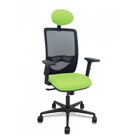 piqueras y crespo silla zulema sincro malla negra asiento bali pistacho brazos 2d ruedas 65mm cabecero