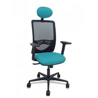 piqueras y crespo silla zulema sincro malla negra asiento bali turquesa brazos 2d ruedas 65mm cabecero