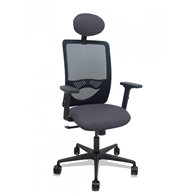 piqueras y crespo silla zulema sincro malla negra asiento bali gris oscuro brazos 2d ruedas 65mm cabecero