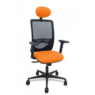 piqueras y crespo silla zulema sincro malla negra asiento bali naranja brazos 2d ruedas 65mm cabecero
