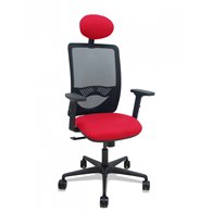 piqueras y crespo silla zulema sincro malla negra asiento bali rojo brazos 2d ruedas 65mm cabecero