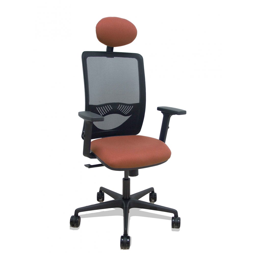 piqueras y crespo silla zulema sincro malla negra asiento bali marron brazos 2d ruedas 65mm cabecero