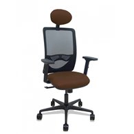 piqueras y crespo silla zulema sincro malla negra asiento bali marron oscuro brazos 2d ruedas 65mm cabecero