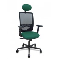 piqueras y crespo silla zulema sincro malla negra asiento bali verde botella brazos 2d ruedas 65mm cabecero