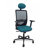 piqueras y crespo silla zulema sincro malla negra asiento bali verde petróleo brazos 2d ruedas 65mm cabecero
