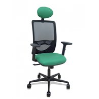 piqueras y crespo silla zulema sincro malla negra asiento bali verde esmeralda brazos 2d ruedas 65mm cabecero