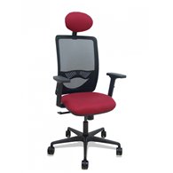 piqueras y crespo silla zulema sincro malla negra asiento bali granate brazos 2d ruedas 65mm cabecero