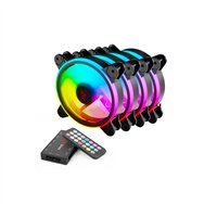 savio fan-01 4-pack 120mm argb fan including controller and remote control carcasa del ordenador ventilador negro