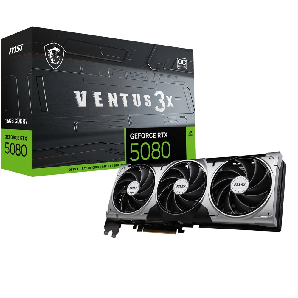 msi ventus geforce rtx5080 16g 3x oc nvidia geforce rtx 5080 16 gb gddr7