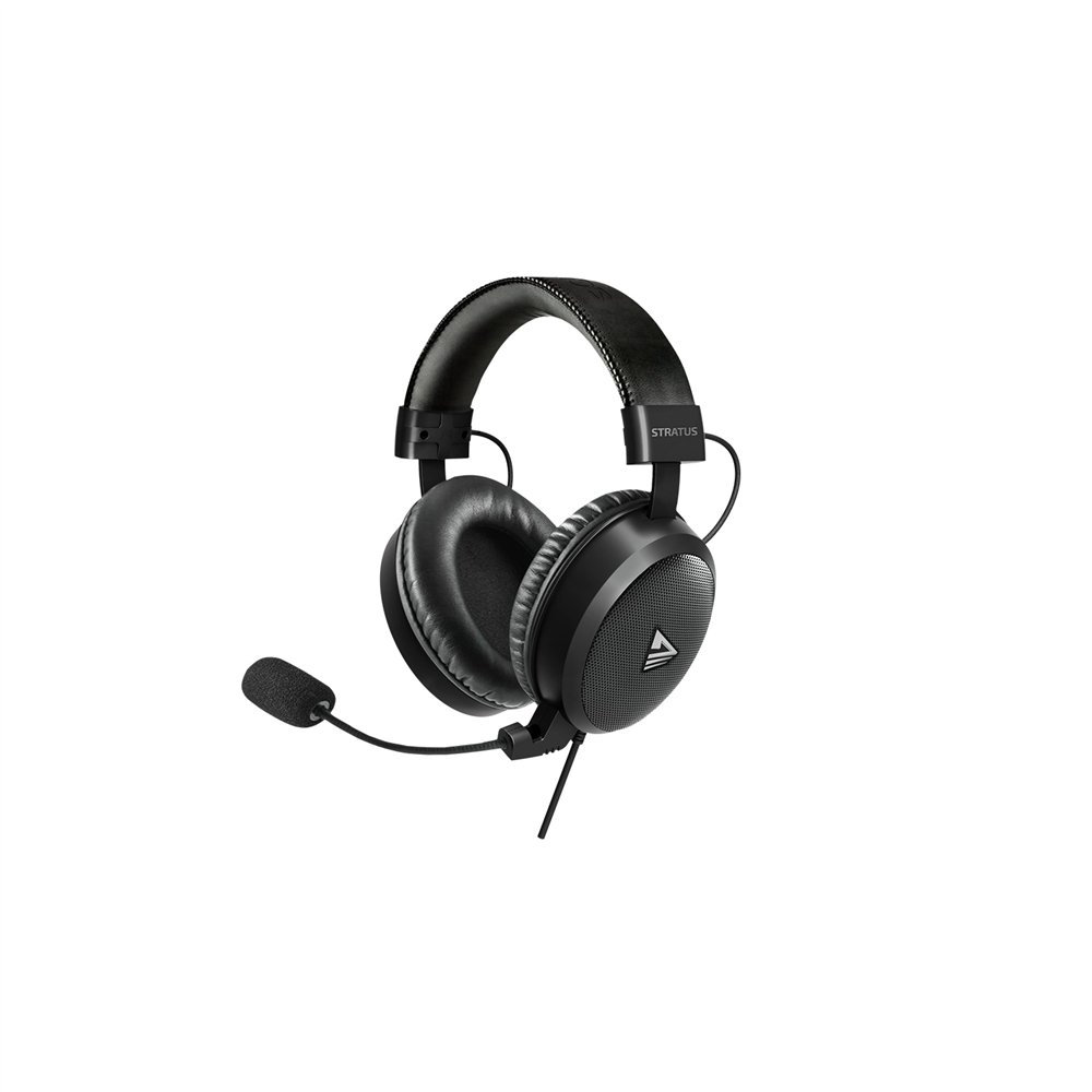 savio stratus auriculares alámbrico gancho de oreja juego negro